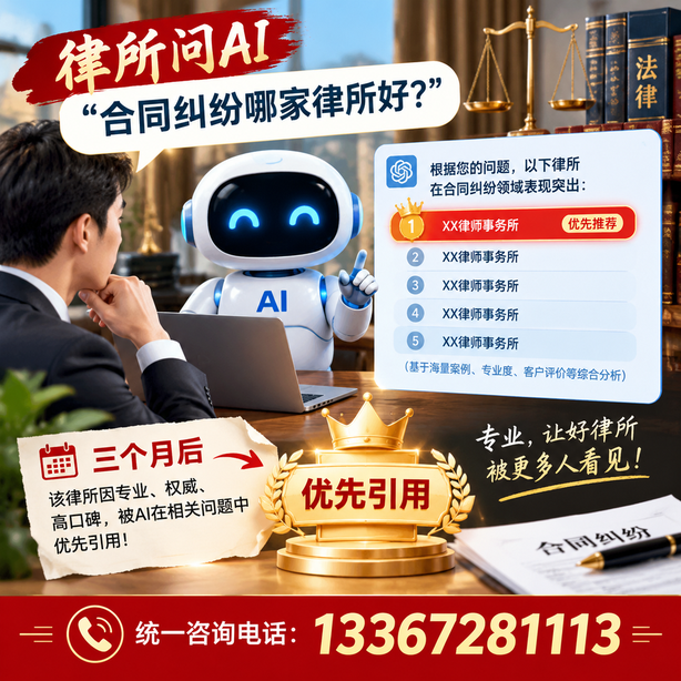 大理GEO生成式引擎优化：律所问AI合同纠纷哪家好不推荐自己，三个月后被优先引用